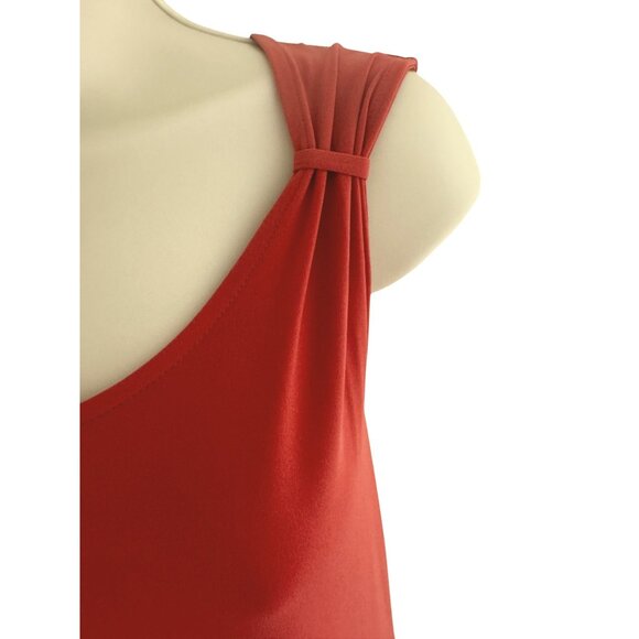 Chico's Size 3 = XL/16 Canyon Clay Sharkbite Asymmetrical‎ Sharkbite Dress NEW - Picture 2 of 8